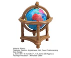 Miniature World Globe with Plastic Stand Realistic DIY Gifts Pretend Play Toys 1:12 Dollhouse Scene Ornament Blue Rolling Globe Model for Living Room - Brown