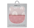 Bubba Blue 48x82cm Nordic Waterproof Change Mat Covers 2-Pack - Dusty Berry/Rose
