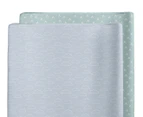 Bubba Blue 48x82cm Nordic Waterproof Change Mat Covers 2-Pack - Dusty Sky/Mint