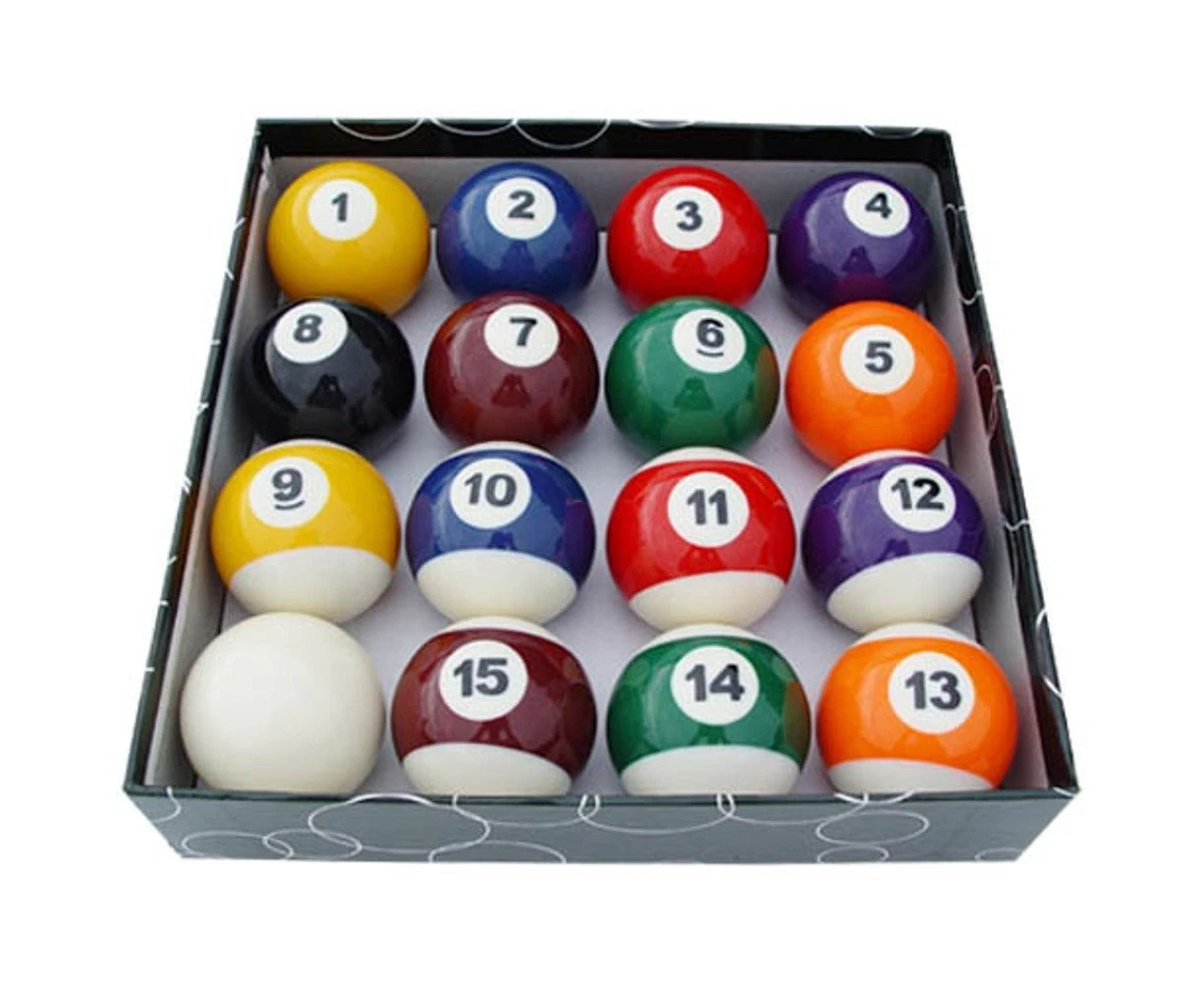 Formula Sports Standard 1-15 Number Billards Pool Balls 2" Boxed Multicoloured