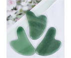 1Pc Natural Quartz Facial Jade Gua Sha Stone Beauty Face Massager Green