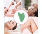 1Pc Natural Quartz Facial Jade Gua Sha Stone Beauty Face Massager Green