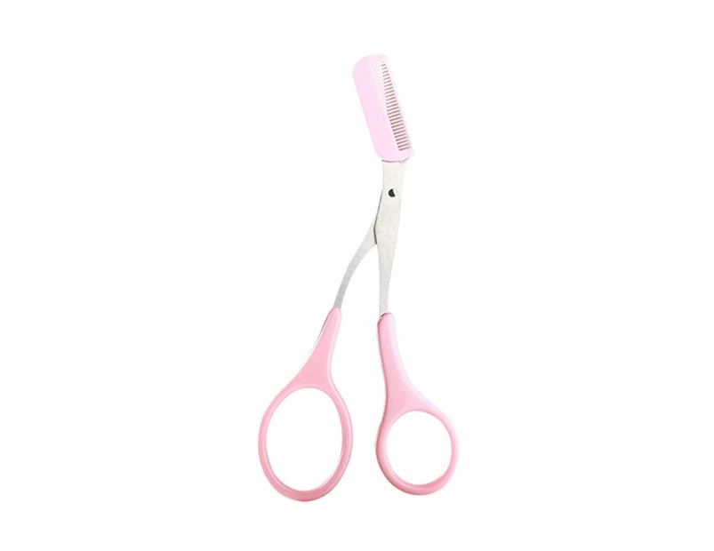 5pcs Eyebrow Comb Scissors Makeup Trimmer Eyelash Hair Removal Grooming Scissor Pink
