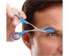 5pcs Eyebrow Comb Scissors Makeup Trimmer Eyelash Hair Removal Grooming Scissor Blue