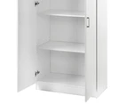 Maclaren Macey Double Door Cupboard Tall Storage Cabinet White White