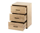 Maclaren Macey 3 Drawer Pedestal Cabinet  Oak Oak