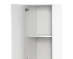 Maclaren Macey Single Door Storage Cabinet Cupboard Pantry White 180cm