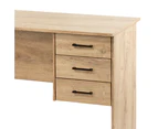 Maclaren Macey Computer Desk With 3 Drawers Writing Desk Oak Oak