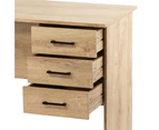 Maclaren Macey Computer Desk With 3 Drawers Writing Desk Oak Oak