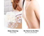 Long Handle Bath Brush Bristles Mesh Sponge Shower Cleaning Massager White