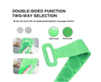 Silicone Shower Scrubber Body Brush Back Strap Wash Cleaning Massager Green