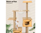 Pawz Cat Tree Scratching Post Scratcher Cats Tower Wood Condo Toys House 138cm