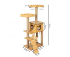 Pawz Cat Tree Scratching Post Scratcher Cats Tower Wood Condo Toys House 132cm
