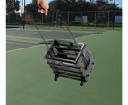3-In-1 80 Ball Tennis Ball Basket Picker Stand Lightweight Black With Wheels