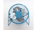 Polaris Mini Fan Silent Strong Wind USB Charging Metal Wrought Iron Student Desk Electric Fan for Office-Blue