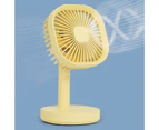 Polaris Mini Fan Silent Powerful Portable Fashion 3-speed Wind Desk Cooling Fan for Dorm-Yellow-Square