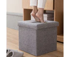 Ottoman Storage Sofa Bench Cube Organiser Fiber Foot Stool Toy Box - Black 30x30x30