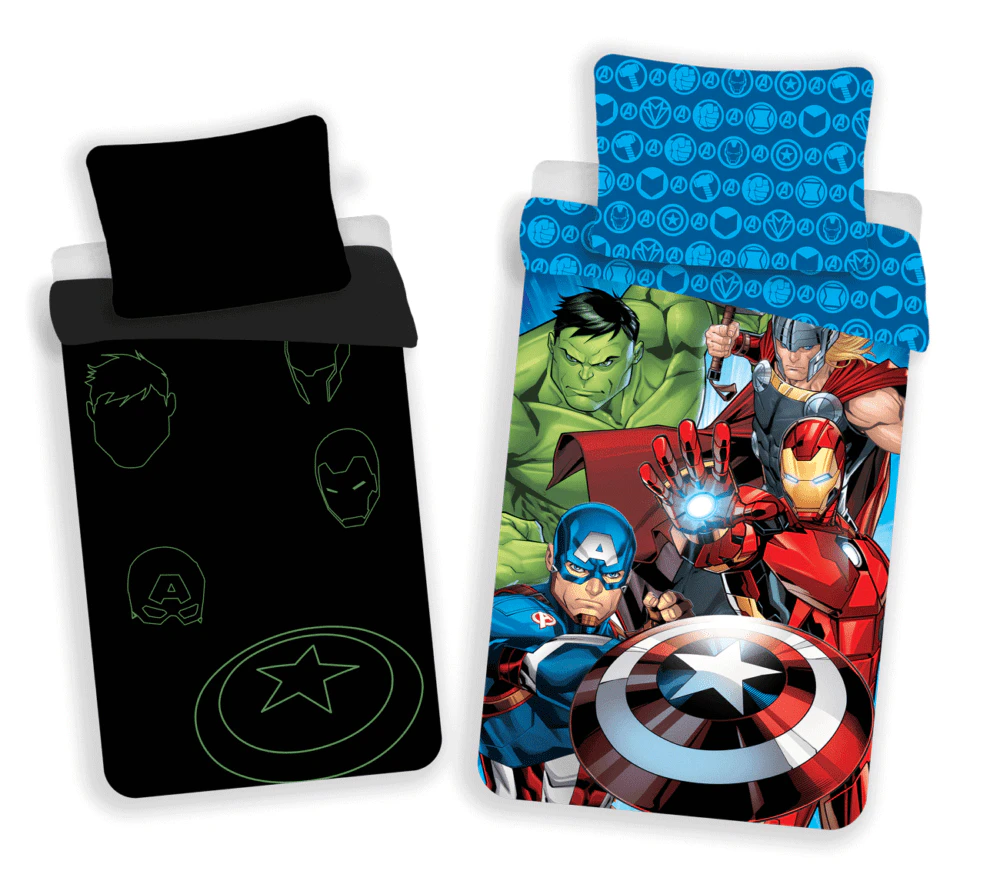 Marvel Avengers Glow in the Dark Quilt Cover Set - Single Bed