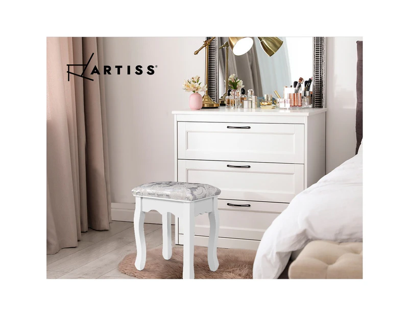 Dressing Table Stool Bedroom White Make Up Chair Fabric Furniture