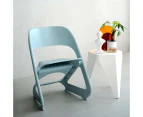 Set of 4 Dining Chairs Office Cafe Lounge Seat Stackable Plastic Leisure Chairs Blue