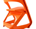 Set of 4 Dining Chairs Office Cafe Lounge Seat Stackable Plastic Leisure Chairs Orange