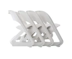 Set of 4 Dining Chairs Office Cafe Lounge Seat Stackable Plastic Leisure Chairs White