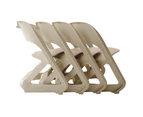 Set of 4 Dining Chairs Office Cafe Lounge Seat Stackable Plastic Leisure Chairs Beige