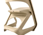 Set of 4 Dining Chairs Office Cafe Lounge Seat Stackable Plastic Leisure Chairs Beige