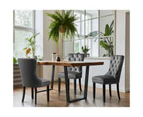 Oikiture 2x Velvet Dining Chairs Upholstered French Provincial Tufted Kitchen Cafe