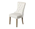 Oikiture 2x Velvet Dining Chairs French Provincial Tufted Kitchen Cafe Chair