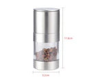 Stainless steel pepper mill grinder black pepper double-head manual quick grinder grinding bottle-2pcs small cylinder single head