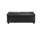 Oikiture Storage Ottoman Blanket Box PU Leather Arm Foot Stool Couch Large