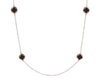 Bronzallure Small Four-Leaf Clover Long Necklace - Black Onyx