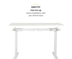 Viviendo Dual Motorised Standing Desk Electric Height Adjustable Sit Stand Workstation 1.4m White Colour - White Base