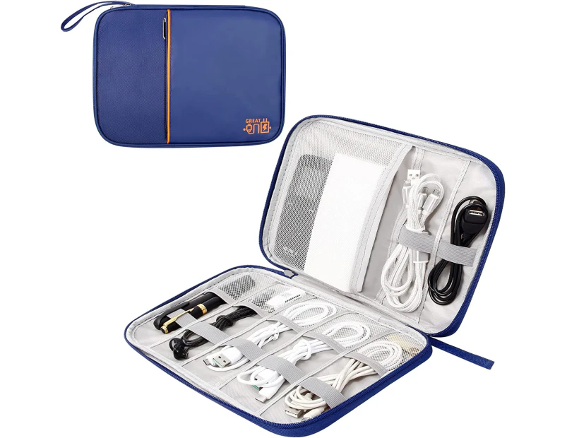 Electronics Travel Organizer Cable Organizer Bag Watreproof Electronics Accessories Storage Bag,Navy