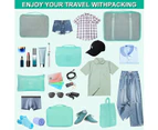 9 Set Packing Cubes for Suitcases Travel Luggage Packing Organizers with Laundry Bag Compression Storage Shoe Bag Makeup Bag Clothing Underwear Bag,Blue