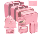 10 Packing Cubes Set for Travel Packing Organizers for Luggage Suitcase,Pink(One Free Giveaway As Seen On Photo)