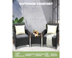 Livsip Patio Furniture 3 Piece Outdoor Setting Bistro Set Chair Table Wicker Garden
