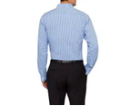 Van Heusen Euro Tailored Fit Shirt Men's Long Sleeve - Blue Check