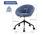 Giantex Modern Home Office Chair Sponge Cushion & Linen Fabric Adjustable Swivel Chair for Office Study Bedroom, Blue