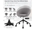 Giantex Modern Home Office Chair Sponge Cushion & Linen Fabric Adjustable Swivel Chair for Office Study Bedroom, Grey