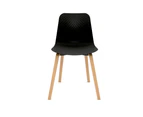 Dune Cafe Chair - 4 Leg Base - natural wood leg, black