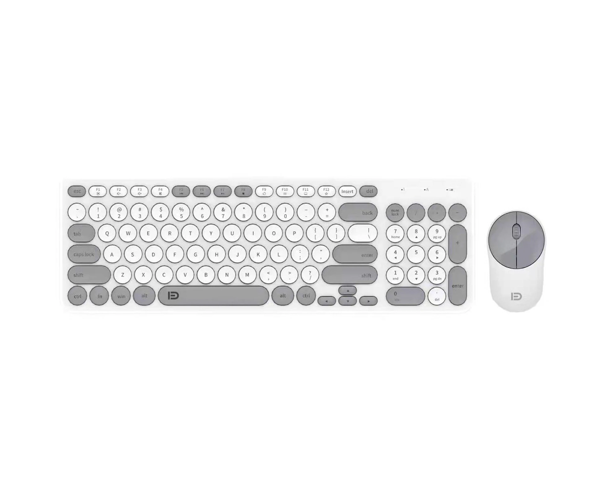 TODO 2.4Ghz Wireless Keyboard Mouse Combo Mac Windows Android - Grey