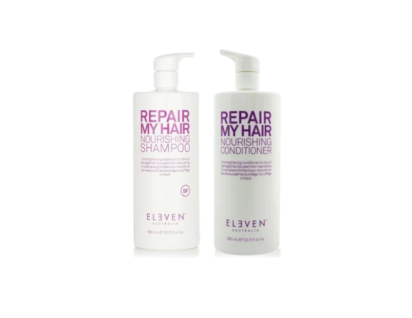 Eleven Australia Repair My Hair Nourishing Shampoo & Conditioner 960mL Duo