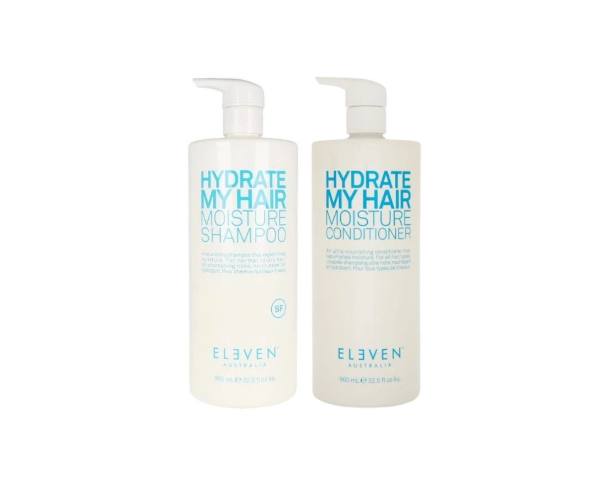 Eleven Australia Hydrate My Hair Moisture Shampoo & Conditioner 960mL Duo