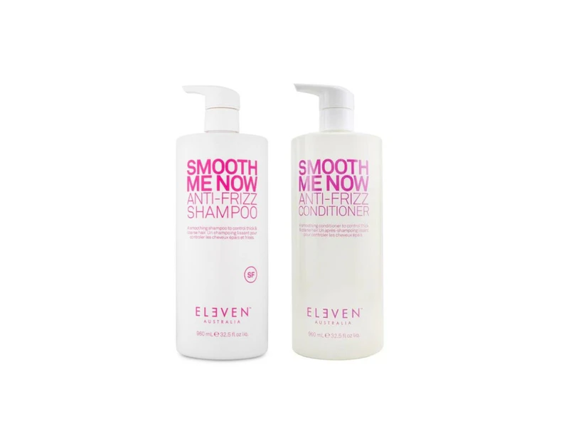Eleven Australia Smooth Me Now Anti-Frizz Shampoo & Conditioner 960mL Duo