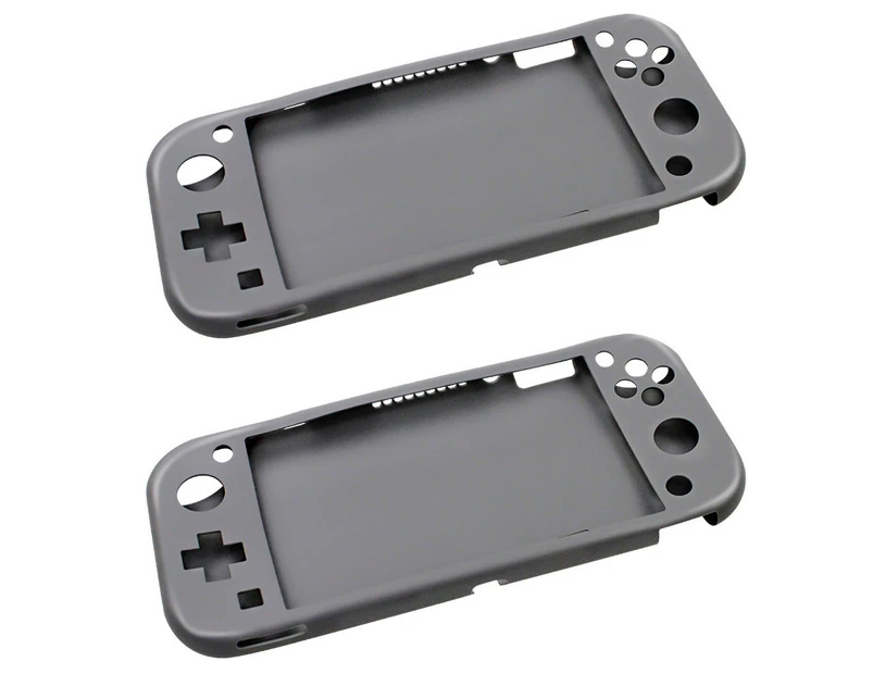 2Pcs Soft Silicone Full Protective Case Cover for NS Switch Lite Game Console-Grey