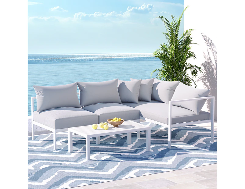 Gardeon 4 Seater Outdoor Sofa Set Aluminium Lounge Setting