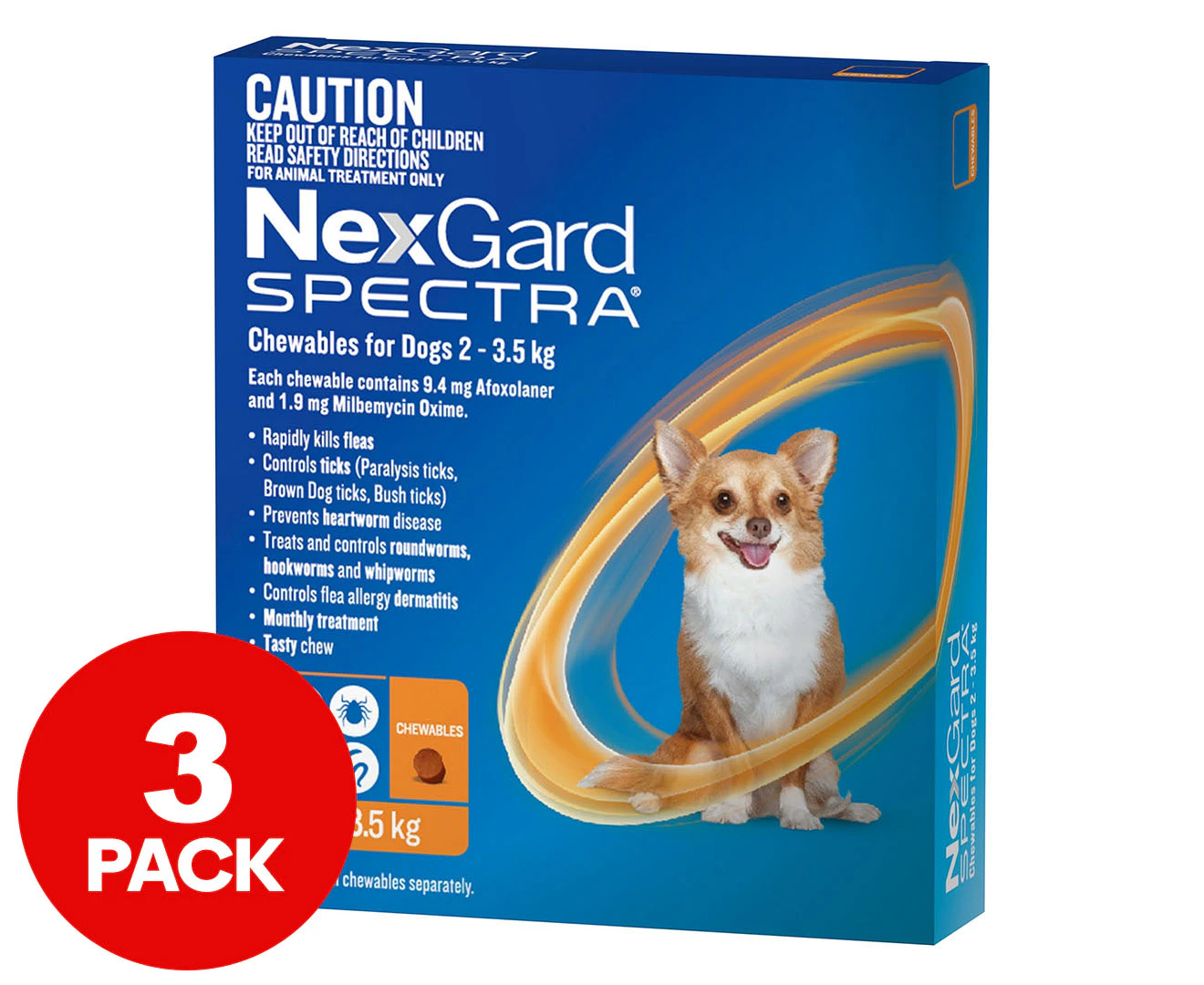 Nexgard Spectra Chewables For Dogs 2 - 3.5kg 3 Pack