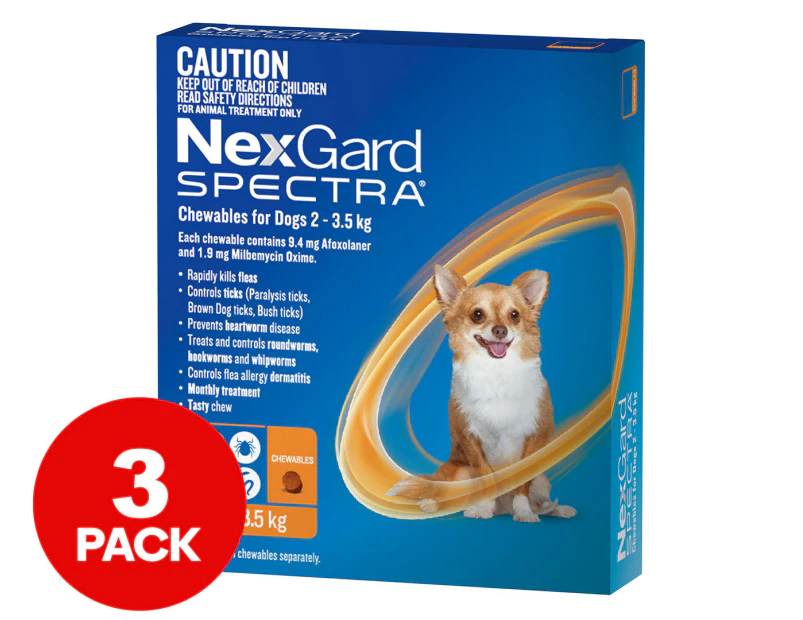 Nexgard Spectra Chewables For Dogs 2 - 3.5kg 3 Pack